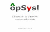 Opsys - Mineração de Opiniões em Conteúdo Web