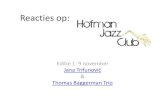 Reacties Hofman Jazz Club 9 november