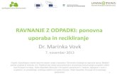 Marinka Vovk, Okoljsko-raziskovalni center: Ravnanje z odpadki