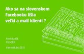 Ako sa na slovenskom Facebooku líšia veľkí a malí klienti ? (Facebook Rulezz 2013)