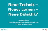 Neue Technik. Neues Lernen. Neue Didaktik? Bundeskongress VHS Beruf 2014