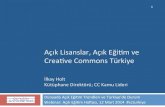 Açık Lisanslar, Açık Eğitim ve Creative Commons Türkiye