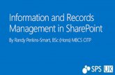 Information and Records Management in SharePoint (SharePoint Saturday 2014)