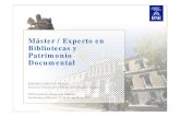Máster / Curso de experto en bibliotecas y patrimonio documental. Rosario López de Prado