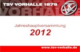 TSV Vorhalle 1879 - Jahreshauptversammlung 2012