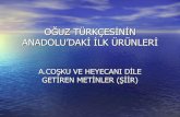 Oguz Turkcesinin Andki Ilk Urunleri