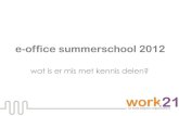 Summerschool 2012 work21 wat is er mis met kennis delen