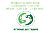 Dječji ljetnji kamp "Stopala u travi" - Danilovgrad, Crna Gora