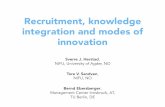 Recruitment, knowledge integration and modes of innovation
