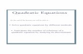 5) quadratic equations