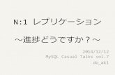 MySQL Casual Talks 7 「N:1 レプリケーション ～進捗どうですか？～」