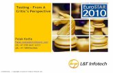 Palak Kedia - Testing From A Critics Perspective - EuroSTAR 2010