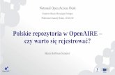 "Polskie repozytoria w OpenAIRE – czy warto się rejestrować?" - warsztaty, 27 kwietnia 2015, Marta Hoffman-Sommer, PON