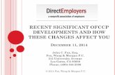 Recent Significant OFCCP Developments and How these Changes Affect You