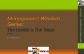 Management wisdom series  leader and team