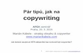 Copywriting seminář APEK Praha 20. 3. 2015