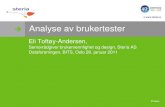 Analyse av brukertester Eli Toftøy Andersen Steria