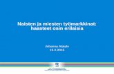 Johanna Alatalo: Naisten ja miesten työmarkkinat