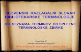 Kanic, I.: Bibliotekarski terminološki slovar