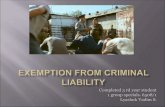 Exemption from criminal liability