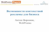 «Возможности контекстной рекламы для бизнеса», Антон Воронюк (WebPromo)