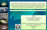 Kebutuhan protein pada ikan herbivora , formulasi pakan, dan peranan protein untuk pertumbuhan ikan herbivora ikan baronang (siganus canaliculatus)