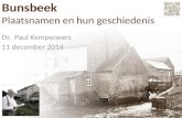Bunsbeek. Plaatsnamen en hun geschiedenis.
