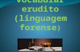 Repertorio vocabular erudito (linguagem forense)