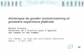 Historique du gender mainstreaming et première expérience fédérale