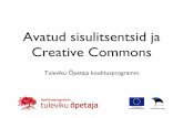 Avatud sisulitsentsid ja Creative Commons (mai 2015) | Tuleviku Õpetaja koolitusprogrammi IV moodul