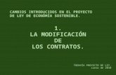 La modificacion de los contratos en el proyecto de ley de ecomia sostenible