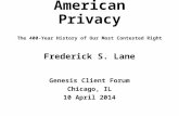 2014-04-10 American Privacy: The 400-Year History of Our Most Contested Right