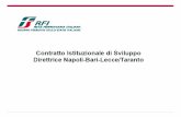 RFI - Contratto Istituzionale di sviluppo per la realizzazione della direttrice ferroviaria Napoli – Bari – Lecce – Taranto