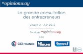 Grande consultation des entrepreneurs - Vague 3 - CCI France / Europe 1 / La Tribune - Par OpinionWay - juin 2015