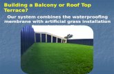 Balcony, rooftop terrace   waterproofing & instant grass
