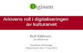 Rolf Källman Nordiska arkivdagarna 7 maj 2015