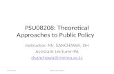THEORETICAL APPROACHES TO PUBLIC POLICY