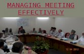 Managing meeting effectively