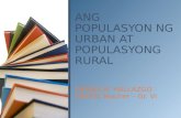 Ang populasyon ng urban at populasyong rural