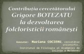 Contribuția lui Gr. Botezatu la valorificarea folclorului românesc