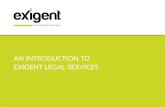 Exigent - Introduction to legal services