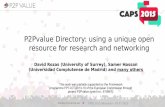 P2Pvalue Directory: Using a Unique Open Resource for Research and Networking