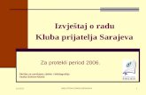 Klub prijatelja Sarajeva : izvještaj za 2006. godinu