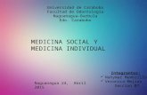 Medicina Social y Medicina Individual