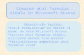 Crearea formularelor simple in Microsoft Access