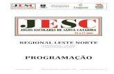 Programação etapa Regional Leste-Norte da JESC (15-17 anos)