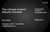 The Ultimate Android Security Checklist (Codemotion Tel-Aviv, 2014)