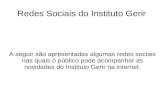 Redes Sociais do Instituto Gerir