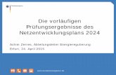 Informationstag Netzentwicklungsplan/Umweltbericht der Bundesnetzagentur am 24.04.2015 in Erfurt: A. Zerres, Bundesnetzagentur: Die vorläufigen Prüfungsergebnisse des Netzentwicklungsplans