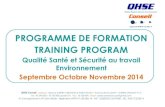 Programme Du Cycle de Formation QHSE Conseil SepOctNov2014